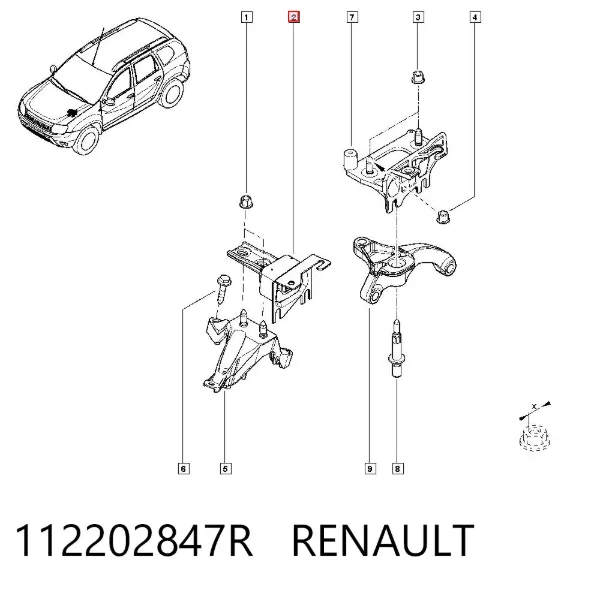 Coxim (suporte) esquerdo de motor 112202847R Renault (RVI)