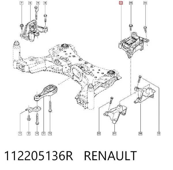 Coxim (suporte) esquerdo de motor 112205136R Renault (RVI)
