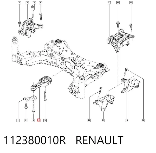 Coxim (suporte) inferior de motor 112380010R Renault (RVI)