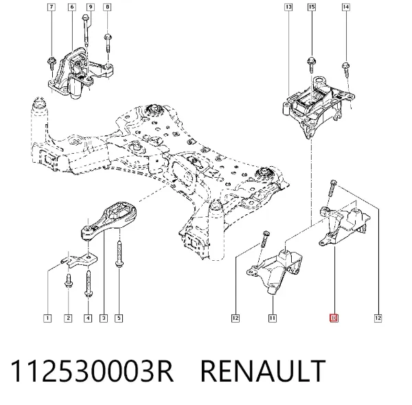 Coxim (suporte) esquerdo de motor 112530003R Renault (RVI)