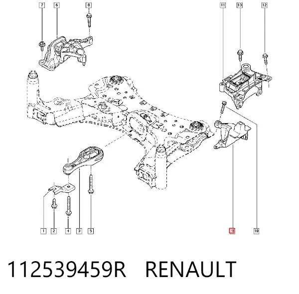 Coxim (suporte) esquerdo de motor 112539459R Renault (RVI)