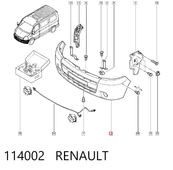 Pára-choque dianteiro 114002 Renault (RVI)