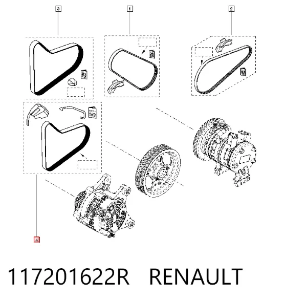 Correia dos conjuntos de transmissão 117201622R Renault (RVI)