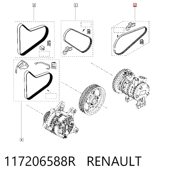 Correia dos conjuntos de transmissão 117206588R Renault (RVI)