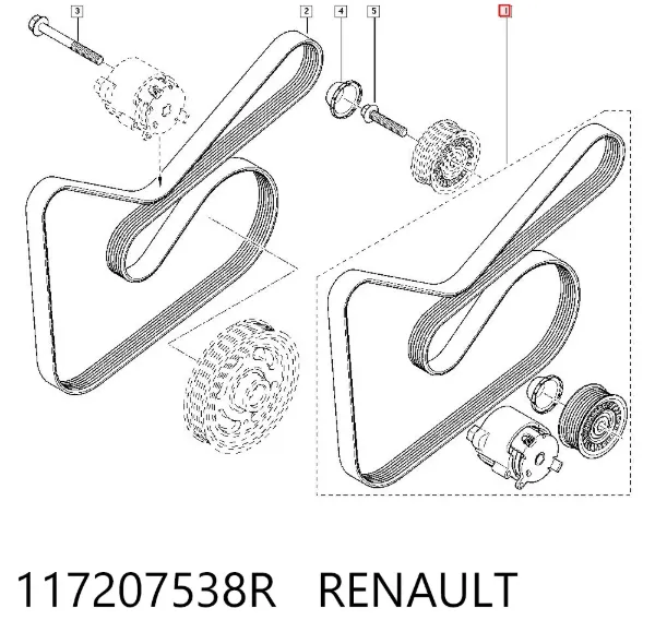 Correia dos conjuntos de transmissão, kit 117207538R Renault (RVI)