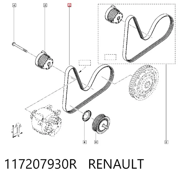 Correia dos conjuntos de transmissão 117207930R Renault (RVI)