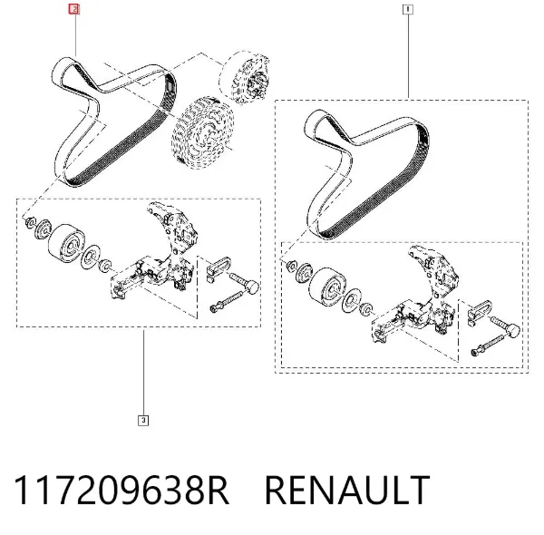 Correia dos conjuntos de transmissão 117209638R Renault (RVI)