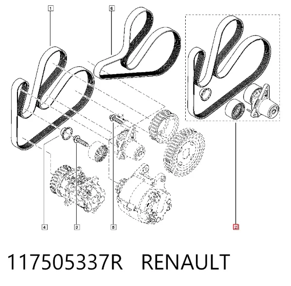 Reguladora de tensão da correia de transmissão 117505337R Renault (RVI)