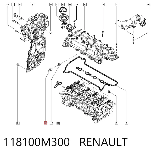 Válvula PCV de ventilação dos gases de cárter 118100M300 Renault (RVI)