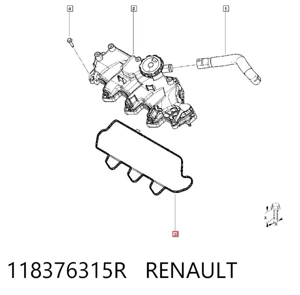 Vedante superior da tampa de válvulas de motor 118376315R Renault (RVI)
