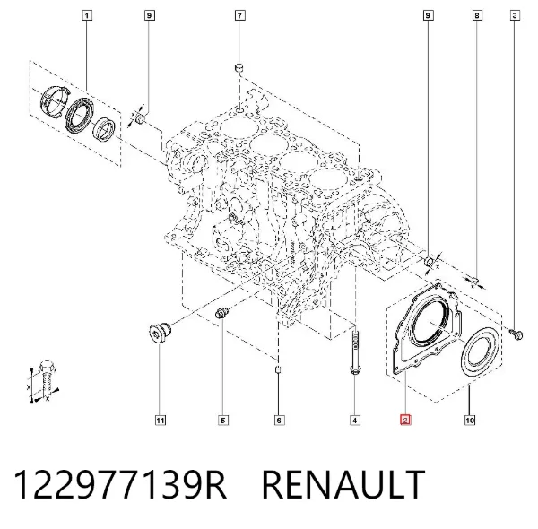 Vedação dianteira de cambota de motor 122977139R Renault (RVI)