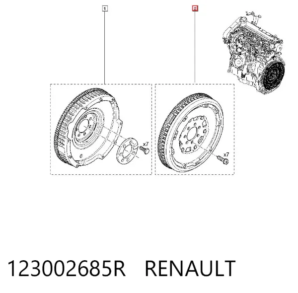 Volante de motor 123002685R Renault (RVI)