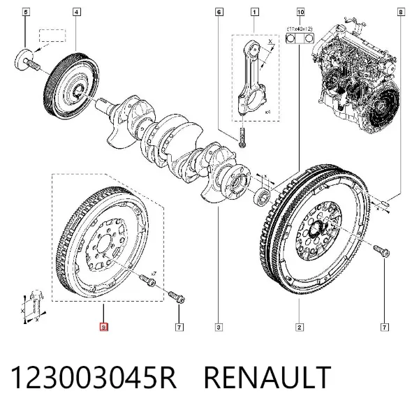 Volante de motor 123003045R Renault (RVI)