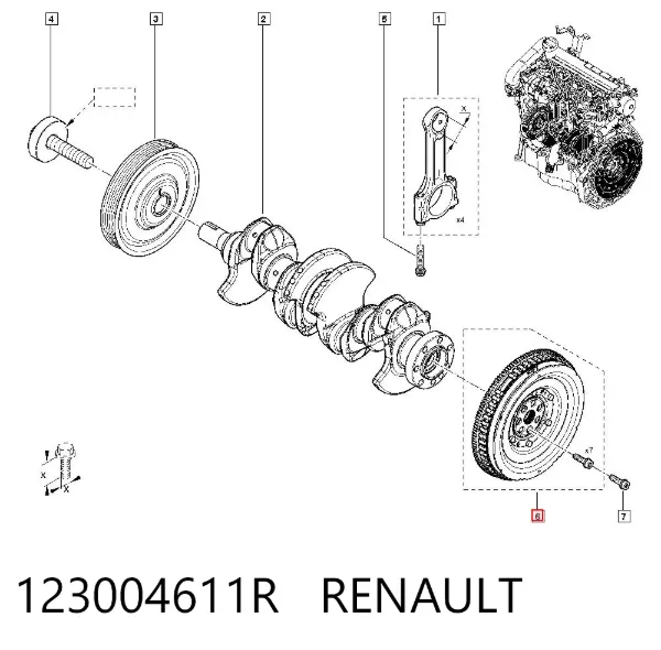 Volante de motor 123004611R Renault (RVI)
