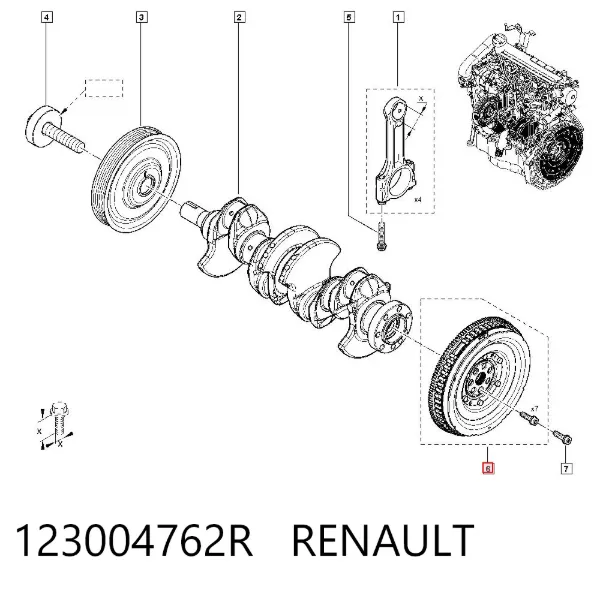 Volante de motor 123004762R Renault (RVI)