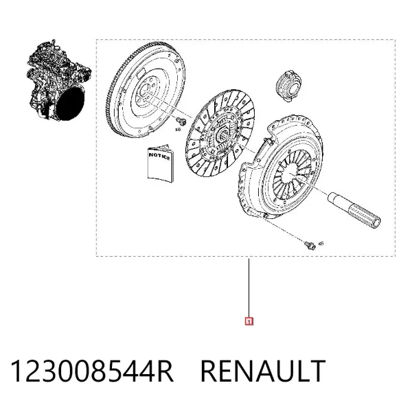 Kit de embraiagem (3 peças) 123008544R Renault (RVI)