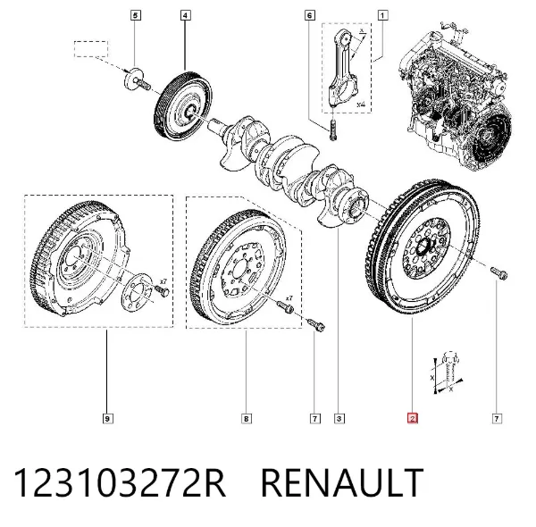 Volante de motor 123103272R Renault (RVI)