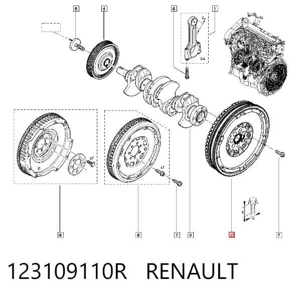 Volante de motor 123109110R Renault (RVI)