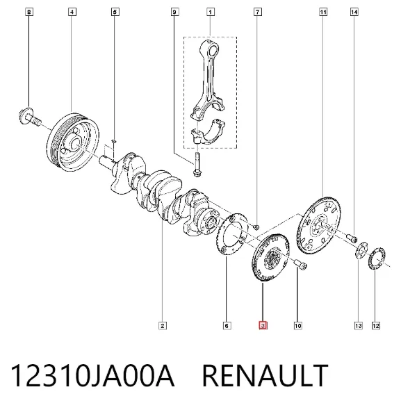 Volante de motor 12310JA00A Renault (RVI)