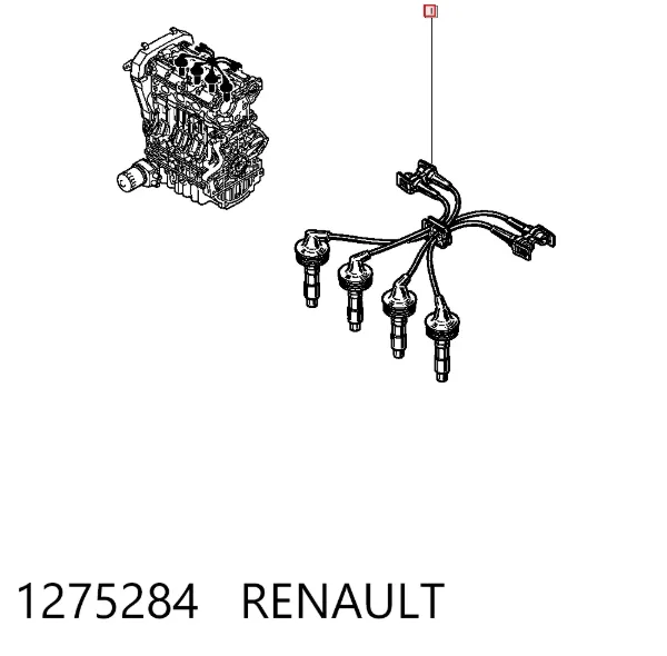 Fios de alta voltagem, kit 1275284 Renault (RVI)