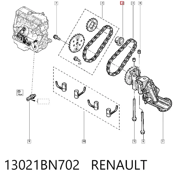 Roda dentada de acionamento de bomba de óleo 13021BN702 Renault (RVI)