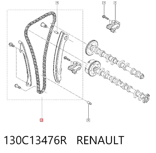 Cadeia do mecanismo de distribuição de gás, kit 130C13476R Renault (RVI)