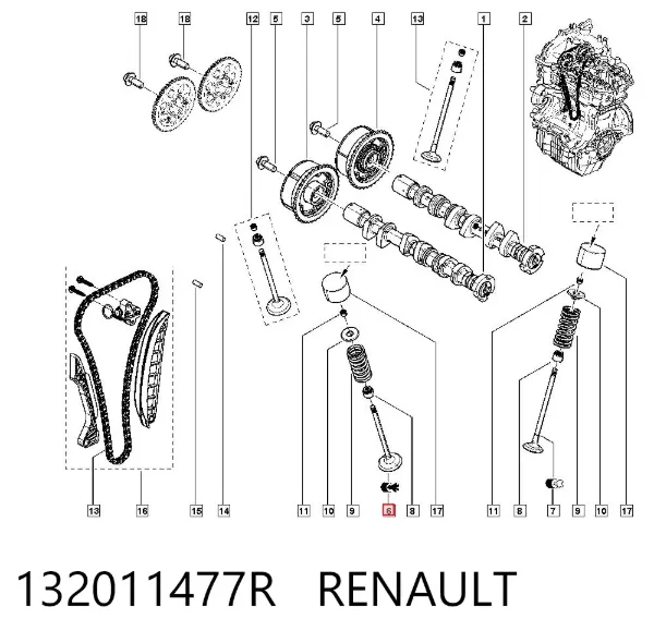 Válvula de admissão 132011477R Renault (RVI)