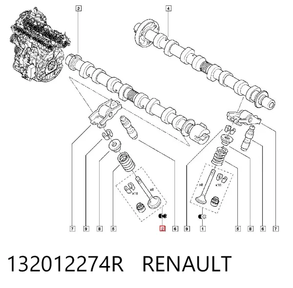 Válvula de admissão 132012274R Renault (RVI)