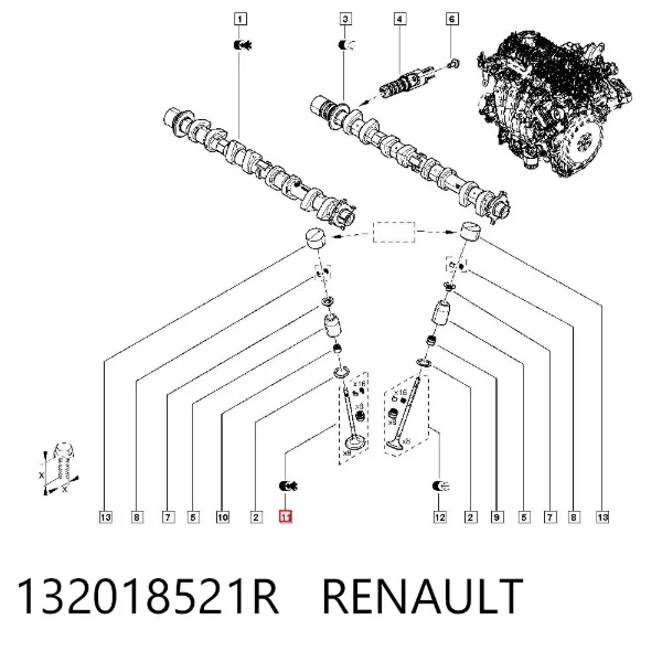 Válvula de admissão 132018521R Renault (RVI)