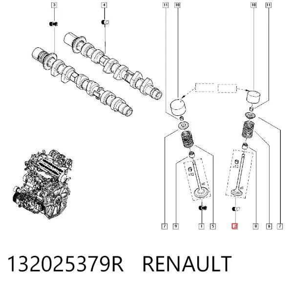 Válvula de escape 132025379R Renault (RVI)