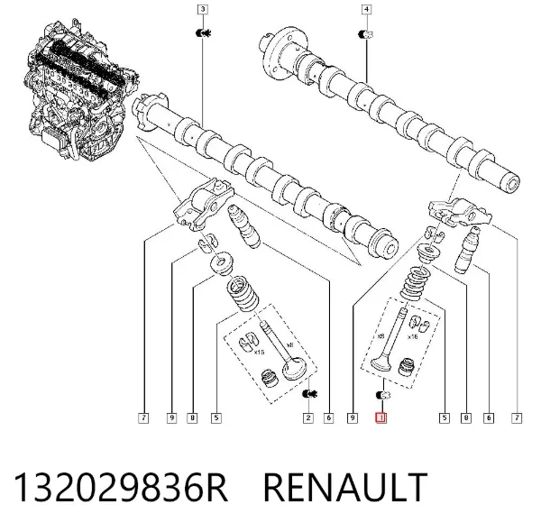 Válvula de escape 132029836R Renault (RVI)