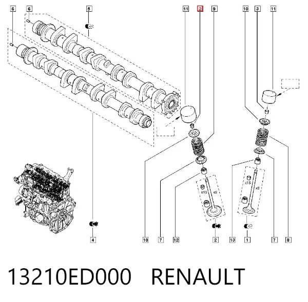 Peça inserida de válvula 13210ED000 Renault (RVI)