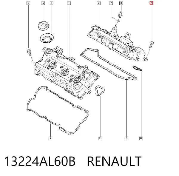 Parafuso da tampa de válvulas CBC 13224AL60B Renault (RVI)