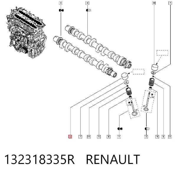Compensador hidrâulico (empurrador hidrâulico), empurrador de válvulas 132318335R Renault (RVI)
