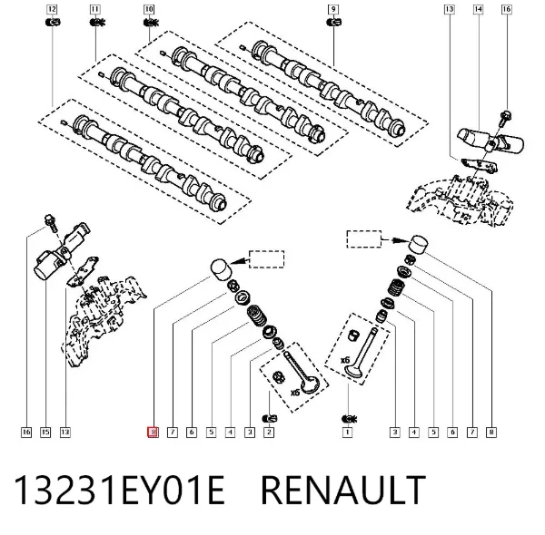 Compensador hidrâulico (empurrador hidrâulico), empurrador de válvulas 13231EY01E Renault (RVI)