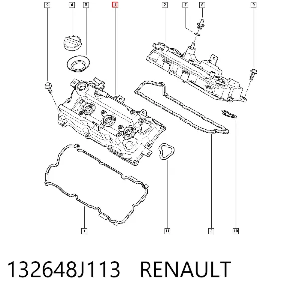Tampa de válvulas esquerda 132648J113 Renault (RVI)