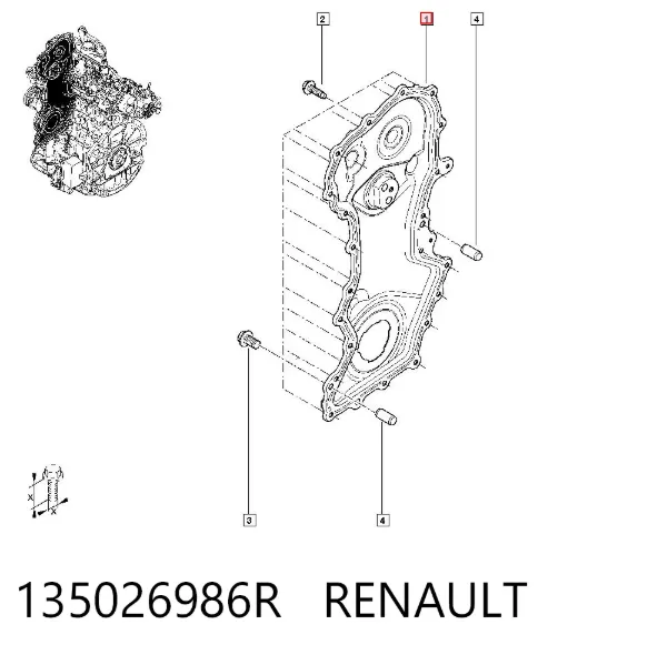 Proteção da correia do mecanismo de distribuição de gás 135026986R Renault (RVI)