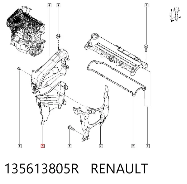 Proteção inferior da correia do mecanismo de distribuição de gás 135613805R Renault (RVI)