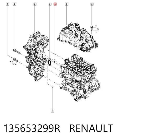 Vedante anular de tampa dianteira CBC 135653299R Renault (RVI)
