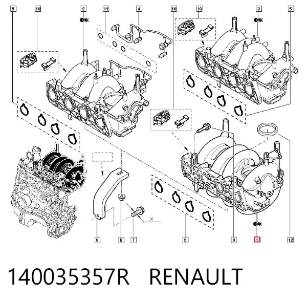 Tubo coletor de admissão Renault SANDERO II STEPWAY