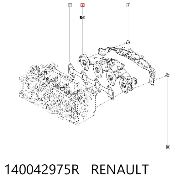 Tubo coletor de escape 140042975R Renault (RVI)