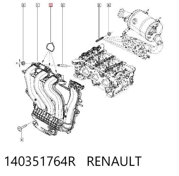 Vedante de tubo coletor de admissão Smart FORFOUR 453