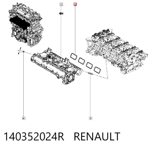 Vedante de tubo coletor de admissão 140352024R Renault (RVI)