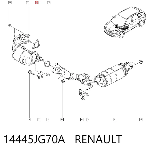 Vedante de turbina dos gases de escape, escape 14445JG70A Renault (RVI)