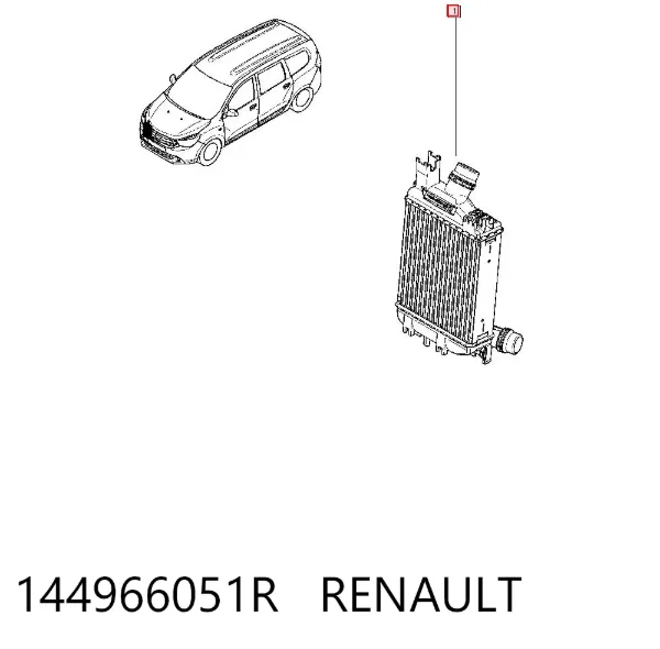 Radiador de intercooler 144966051R Renault (RVI)