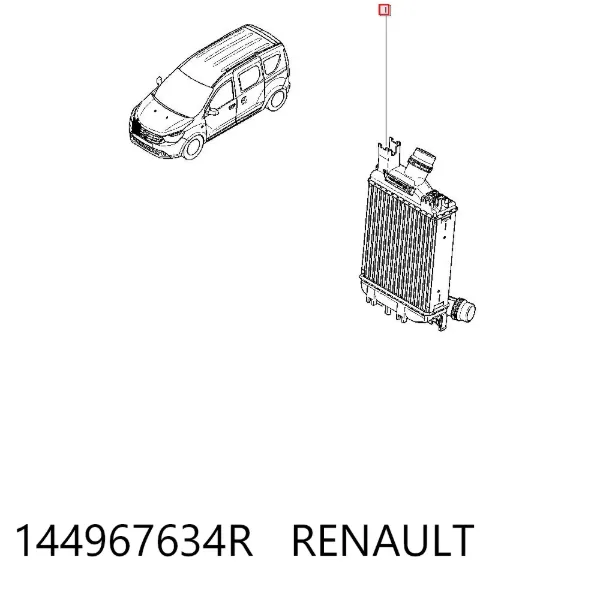Radiador de intercooler 144967634R Renault (RVI)