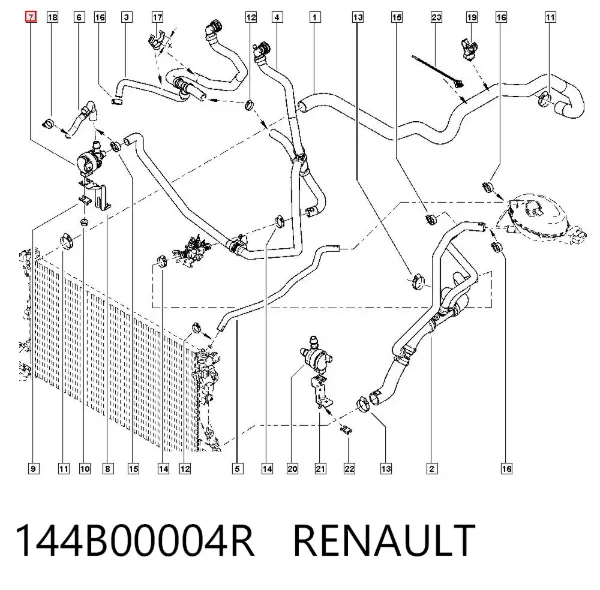 Bomba de água (bomba) de esfriamento, adicional elétrica 144B00004R Renault (RVI)