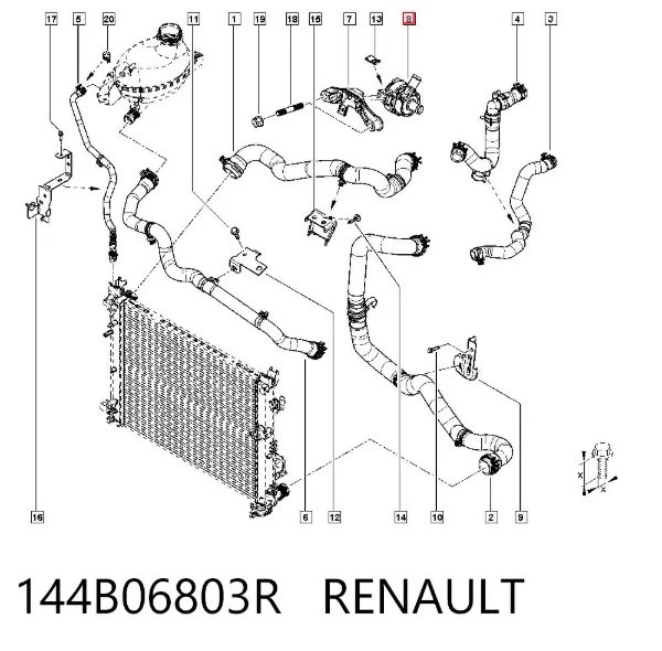 Bomba de água (bomba) de esfriamento, adicional elétrica 144B06803R Renault (RVI)