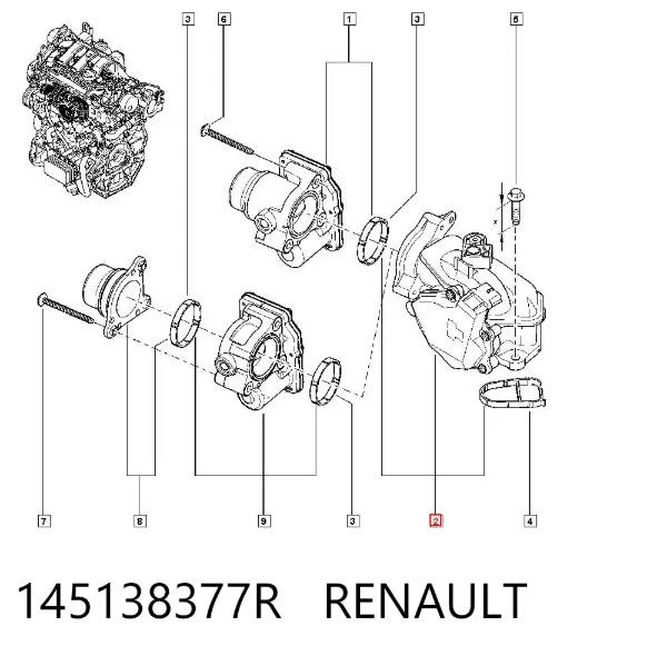 Válvula de borboleta montada 145138377R Renault (RVI)