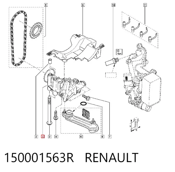 Bomba de óleo 150001563R Renault (RVI)